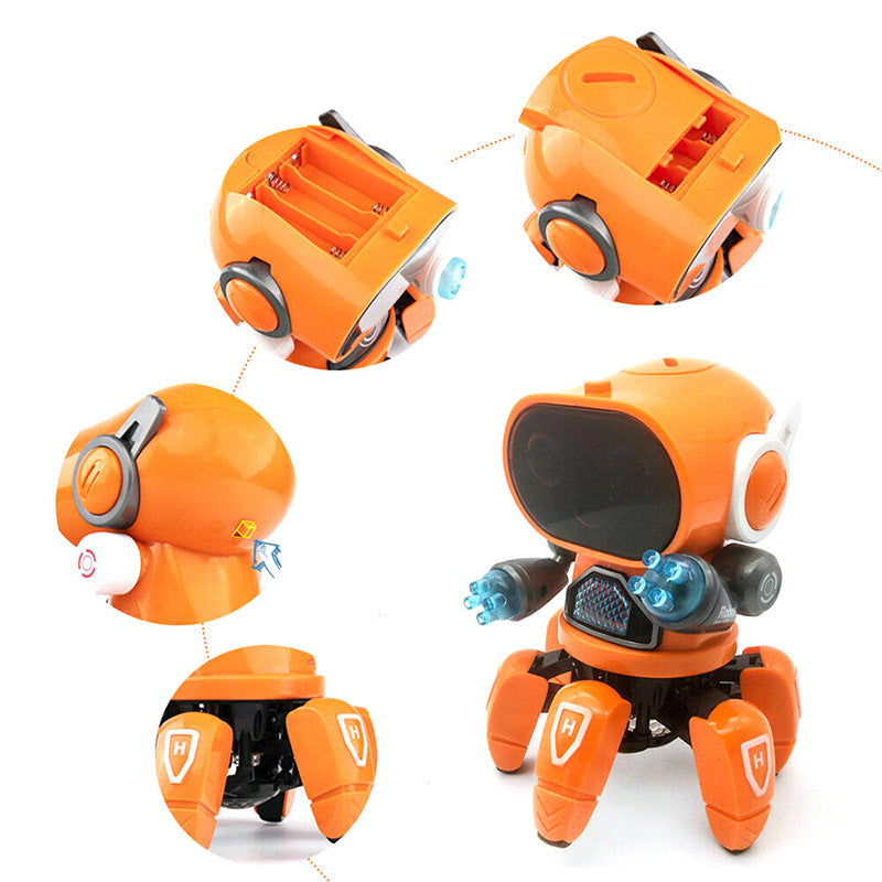 Robot de música de baile para niños y niñas, juguete educativo de 6 garras, pulpo, Araña,