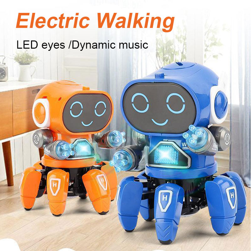 Robot de música de baile para niños y niñas, juguete educativo de 6 garras, pulpo, Araña,