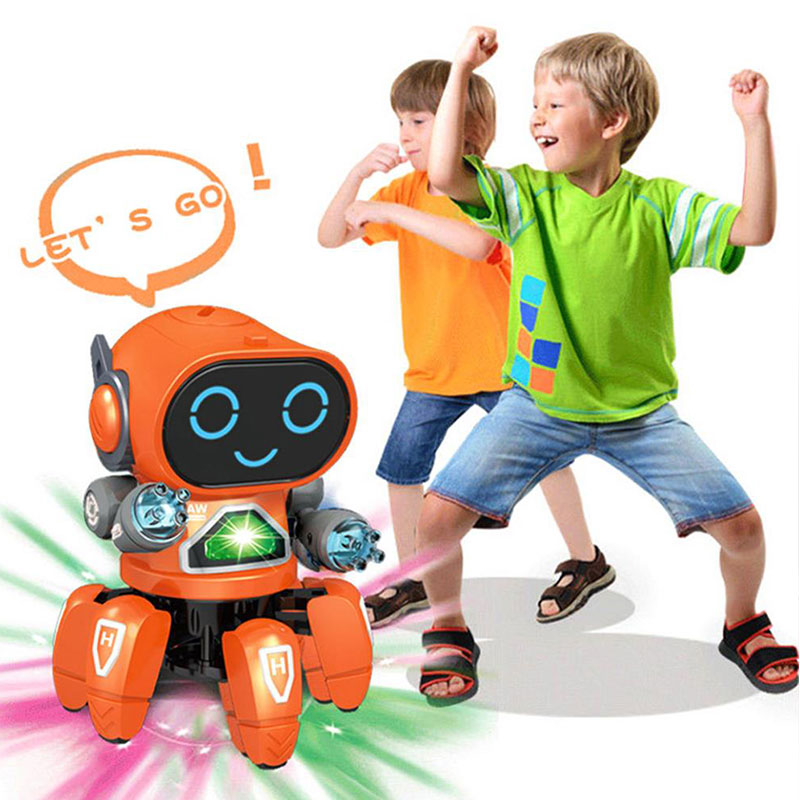 Robot de música de baile para niños y niñas, juguete educativo de 6 garras, pulpo, Araña,