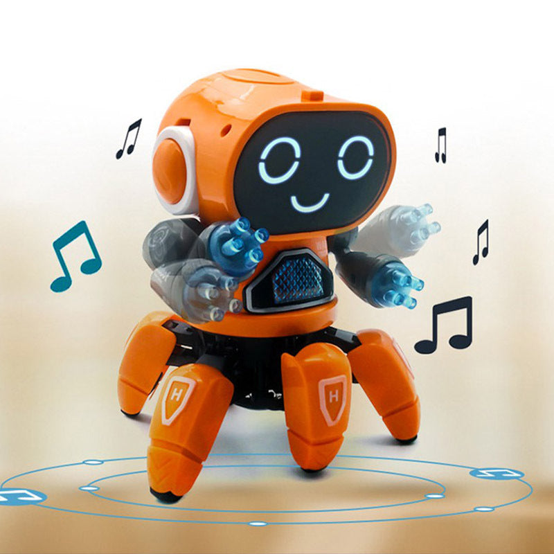 Robot de música de baile para niños y niñas, juguete educativo de 6 garras, pulpo, Araña,