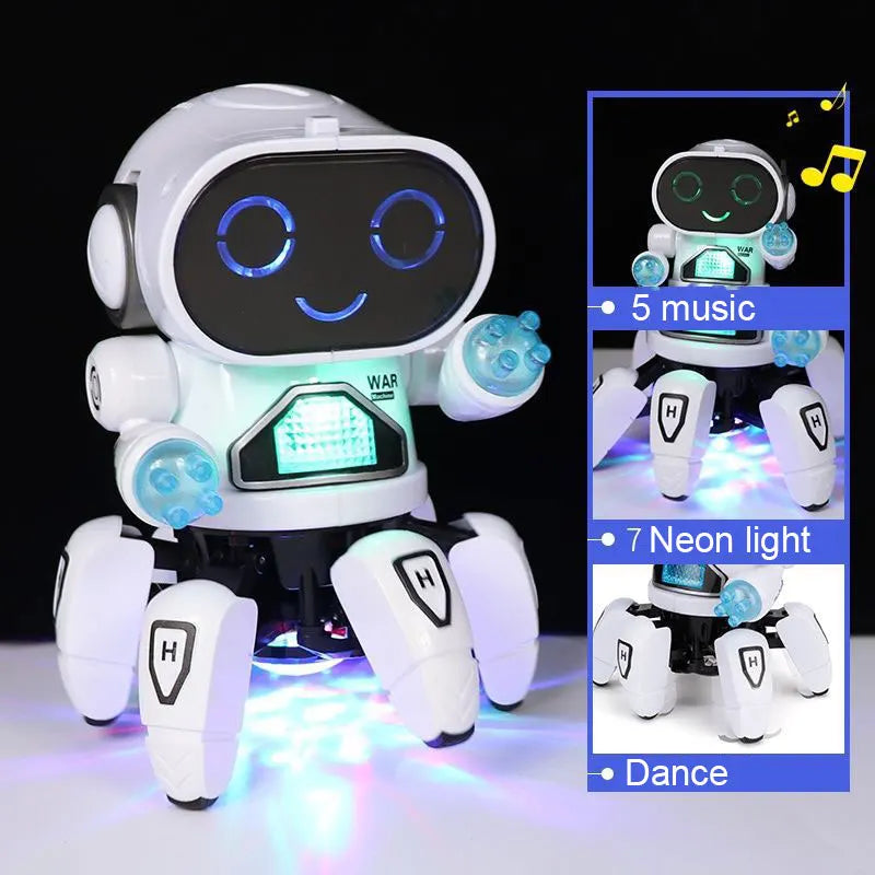 Robot de música de baile para niños y niñas, juguete educativo de 6 garras, pulpo, Araña,